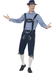 Disfraz temático Pantalones cortos con tirantes para hombre de alta calidad Alemania Oktoberfest Tirantes Uniforme Ropa de cerveza tradicional bávara Halloween para hombre