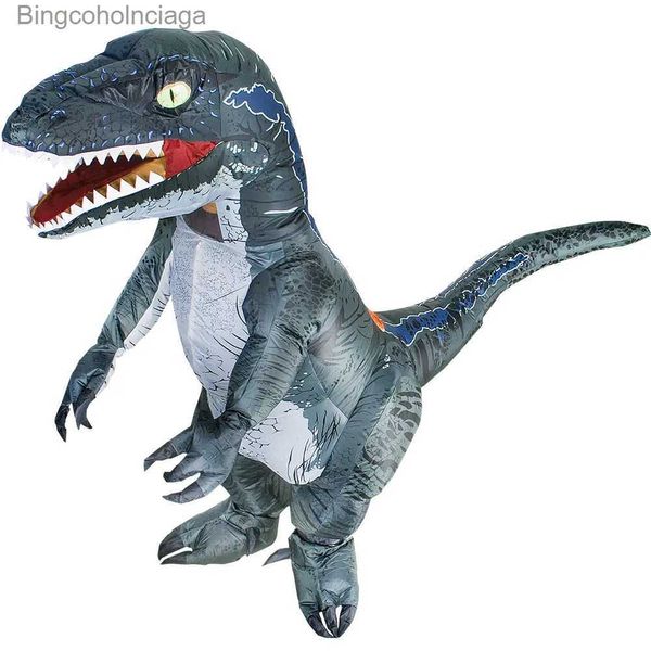 Traje de tema Hot T-REX Velociraptor Iatable Dinosaur Come Anime Purim Fiesta de Halloween Cosplay viene para hombre mujer vestido de lujo SuitL231013