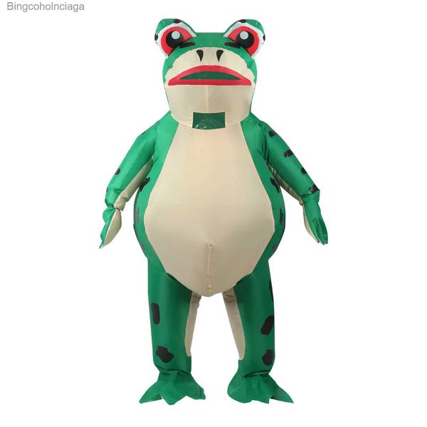 Disfraz temático Iatable Frog Come Funny Full Body Blow Up Cosplay Come Suit para adultos Fiesta de Halloween Ven para adultos Kid Role PlayL231013
