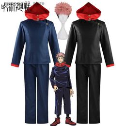 Costume à thème Itadori Yuji Cosplay Anime Jujutsu Kaisen Itadori Yuji Cosplay Come Wig Top Pants Uniforme Unisexe Femmes Hommes Halloween Comes Q240307