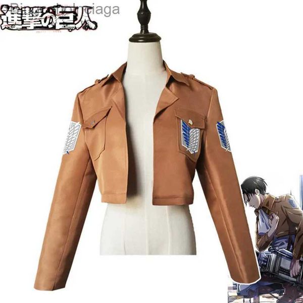 Traje temático Ataque de anime japonés en Titan Chaqueta Shingeki no Kyojin chaqueta Legión Cosplay Ven abrigo amarillo Halloween viene Hombres Mujeres L231013