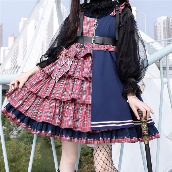 Traje temático Vestidos góticos japoneses Dark Loli Punk Street Lolita Kawaii Girl Jsk Cute Sweet Anime Cosplay Harajuku Lovelive Patchwork