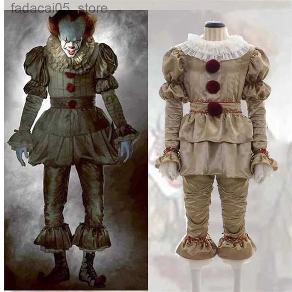 Costume à thème Joker Adulte Pennywise Cosplay Venez Halloween Party Clown Stephen King Hommes Femmes Cos Costumes Tenue Uniforme Enfants Clown De Nuit Q240130