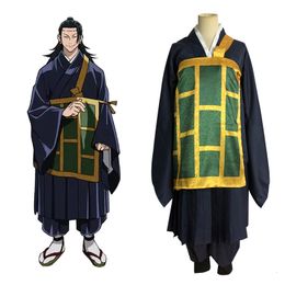 Themakostuum jujutsu kaisen rollenspel kostuum geto suguru schooluniform kimono black blauw dames kleding 230404