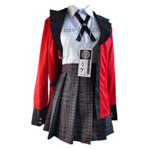 Theme Costume Kakegurui Jabami Yumeko role-playing for Halloween Hayashika forced gambler anime school girl pleated ski suit complete set Z230804