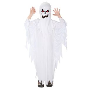 Themakostuum Kinderen Kind Jongens Spooky Scary White Ghost-kostuums Robe Hood Spirit Halloween Purim Party Carnaval Rollenspel Cosplay 294I