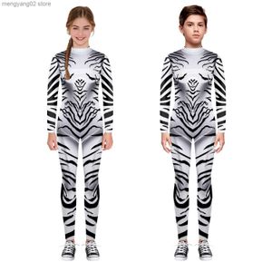 Themakostuum Kinderen Kinderen Cosplay Komt met luipaardprint Jumpsuits Jongens Meisjes Tijgerbodysuit Draak Pauw Pak voor feestprestaties T231013