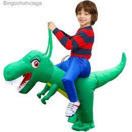 Traje temático Niños Dinosaurio Iatable Come T-Rex Trajes de vestir Niño Anime Purim Fiesta de Halloween Cosplay Viene para niños Niñas MonoL231013