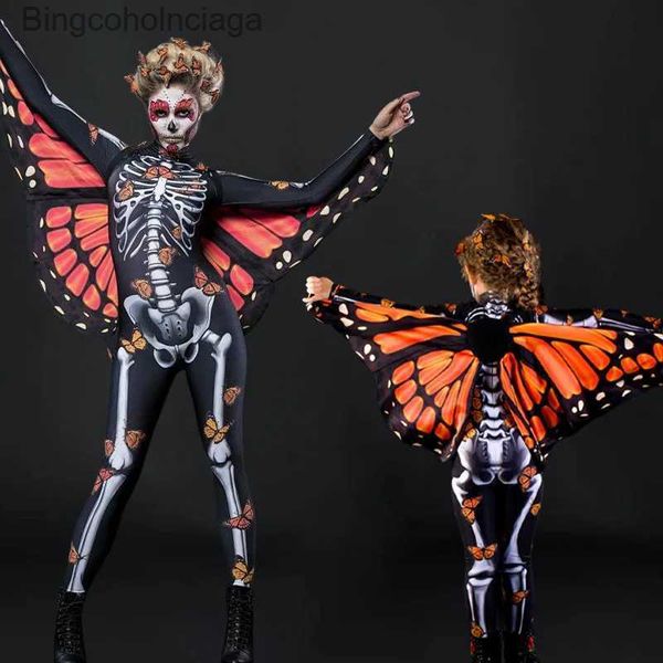Thème Costume Enfants Halloween Venez Squelette Effrayant Papillon Sh Halloween Vient Enfants Combinaison Carnaval Fête Adulte Disfraz jerL231013