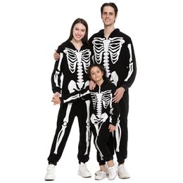 Themakostuum Kinderen Skeleton Pyjama Nachtkleding Cosplay- Halloween Party Skeleton Onesie Kinderen Volwassenen Kostuum R7RF 230920