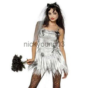 Thème Costume Lady Carnaval Halloween Cadavre Mariée Mal Fantôme Costume Jour Des Morts Tulle Ourlet À Volants Cosplay Fantaisie Robe De Soirée x1010