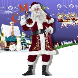 Thème Costume Grande Taille 4XL Noël Père Noël Adulte Xmas Couples Robe De Soirée Tenue Pour Hommes Femmes 5XL 221124