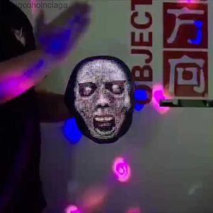 Disfraz temático Máscara transformadora facial Gere iluminada por LED Máscara de cosplay para fiesta de festival con aplicación recargable programable controlada Sn MaskL231008