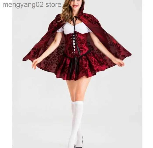 Disfraz temático Caperucita Roja Viene para mujeres Fancy Adult Halloween Christmas Cosplay Party Fantasia Carnival Fairy Tale G T231013