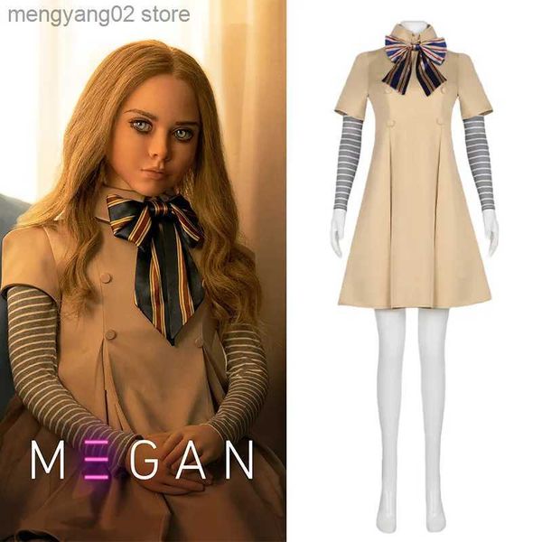 Costume a tema M3GAN Cosplay Come Dress for Kids Ragazze AI Doll Robot Duemila e ventitré Abiti Megan Uniforme Halloween Arriva T231011