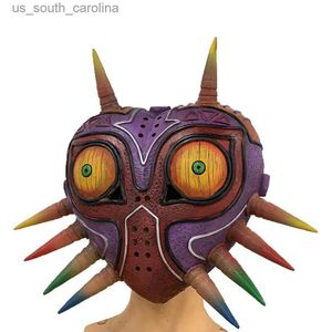Costume à thème Masque de Majora de Zelda Masque facial réaliste effrayant Halloween Cosplay Come Prop pour adultes adolescents Game Party MaskL231025