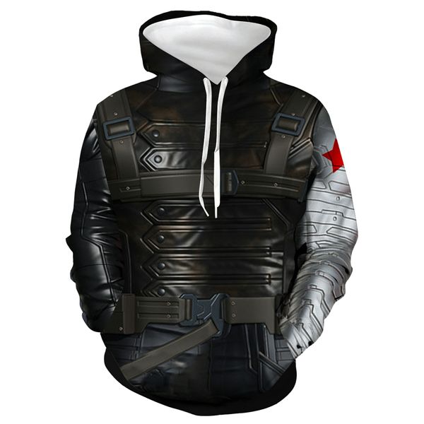 Traje temático Hombres Liga Cosplay Soldado de invierno Sudadera con capucha Películas Los mismos deportes Cremallera Suéter Chaqueta de cosplay