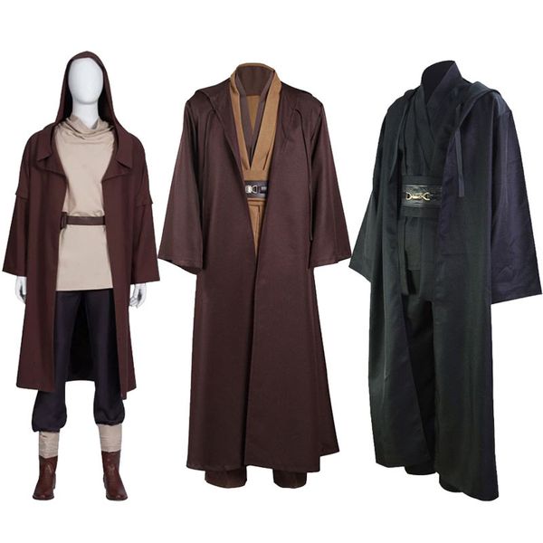 Disfraz temático Disfraz de bruja para hombre Túnicas para hombre Disfraz de cosplay de ObiWan Kenobi Traje de bata de caballero Jedi Disfraces de rendimiento Jedi de Halloween 230825
