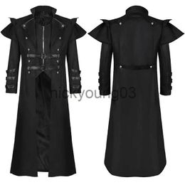 Traje temático para hombre abrigo chaqueta gótica steampunk capa con capucha trinchera medieval vampiro / mago cosplay disfraz Halloween mujeres hombres x1010
