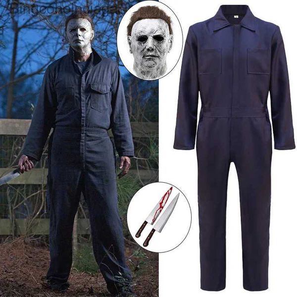 Thème Costume Michael Myers Cosplay Combinaisons Homme Bleach Halloween Venez Tenues Body Masque Couteau Halloween Carnaval Costume VêtementsL231013