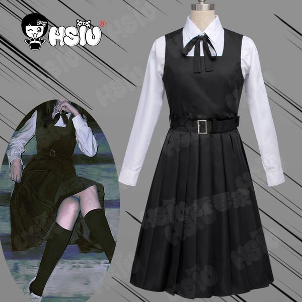 Traje de tema Mitsuda Asa traje de juego de rol anime motosierra hombre HSIU uniforme negro plisado esquí batalla demonio escuela japonesa 230404