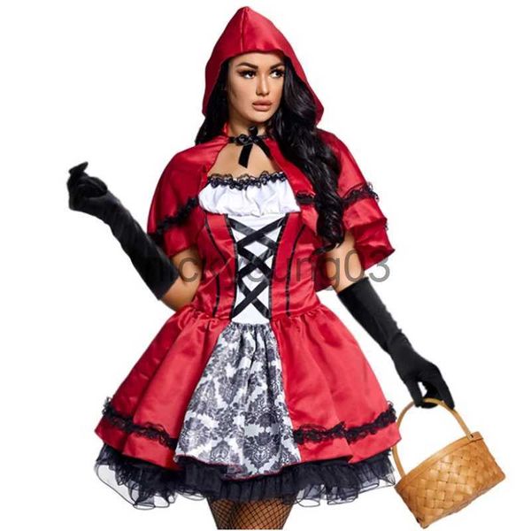 Costume à thème Multiple Carnaval Halloween Lady Petit Chaperon Rouge Costume Classique Vintage Clubwear Costume de Jeu Cosplay Fantaisie Robe de Soirée x1010