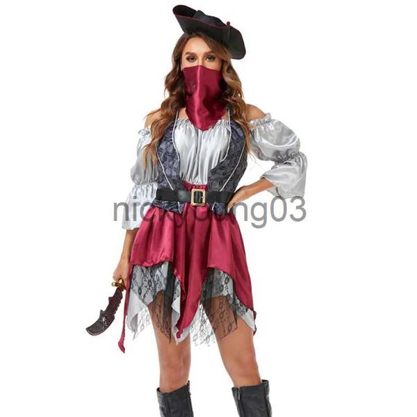 Disfraz temático Carnaval múltiple Halloween Elizabeth Piratas del Caribe Capitán Disfraz Caballero Cazadora Espectacular Cosplay Vestido de fiesta elegante x1010