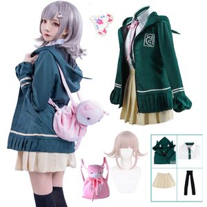 Costume thématique Nanami ChiaKi Cosplay Anime Danganronpa Cosplay Costume lycéens uniforme veste à manches longues jupe courte jupe Loli 230825