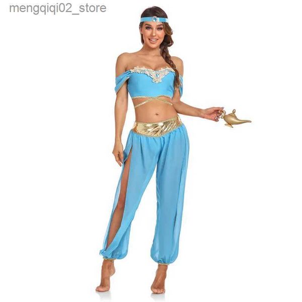 Disfraz temático Nuevo Aladin y la lámpara mágica Princesa Jasmine Cosplay Viene Adulto Carnaval Fiesta Disfraces Halloween Viene Q231010