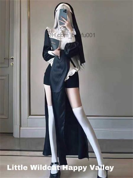 Déguisement à thème Nonne Cosplay Ensemble de déguisements pour femmes Fête d'Halloween Ensemble de jeu de rôle Adulte Nonne Cosplay Noir Fantaisie Noël Robe de jeu de rôle Z230804