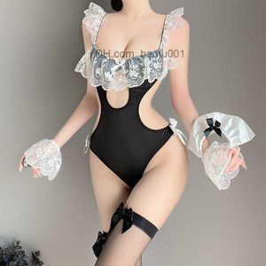 Thème Costume OJBK femme de chambre jeu de rôle vêtements dentelle creux soutien-gorge ouvert lingerie sexy pornographique jeu de rôle femme de chambre vêtements lingerie 2022 Z2307123