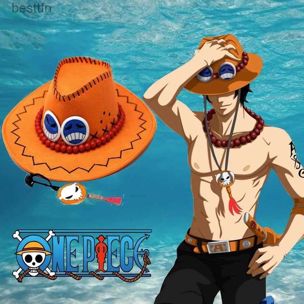 Thème Costume One Piece Portgas D Ace Chapeaux Anime Cosplay Cowboy Cap pour Hommes Femmes Enfants Pirates Cap Chapeaux Jouets pour Enfants Adultes Cadeau De Noël L231013