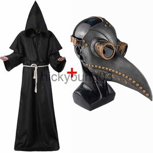 Thema kostuum pest dokter kostuums voor mannen vrouwen volwassen zwarte dood heks priester cosplay carnaval halloween kostuum steampunk masker decoratie x1010