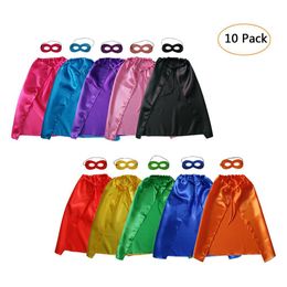 Thème Costume Couleur Unie 50X70Cm Monocouche Enfants Cosplay Costume Halloween Enfant Capes Avec Masque Pack De 10 Drop Delivery 2022 Appar Dha9Q