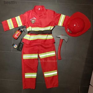 Themakostuum Rode Brandweerman Sam Brandweerman Cosplay Kom voor Kinderen Jongens Meisjes Halloween Kerst Verjaardagscadeau Brandweeruniform KledingL231013