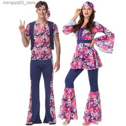 Themakostuum Retro Jaren '60 Jaren '70 Hippie Cosplay Carnaval Halloween Kom voor Mannen Vrouwen Fancy Vermomming Kleding Feest Hippie Rock Disco Nachtclub Q231010