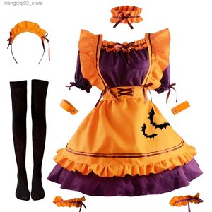 Costume à thème S - 4XL 5XL grande taille Halloween Maid Cosplay vient costume de citrouille femme de chambre jeu de rôle vient japonais Lolita femme robe Q231010