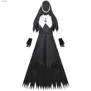 Costume à thème S-XXXL Halloween européen et américain Zombie Nun Come Playing Zombie Vampire Demon Come New High Quality Nun SuitL231008