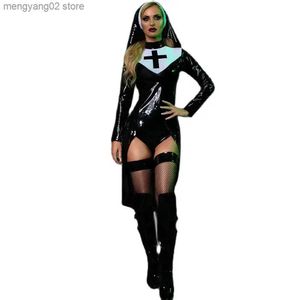 Costume à thème Saintlike Seductress Come Sexy Vinyl Nun Halloween Come Fancy Dress T231011