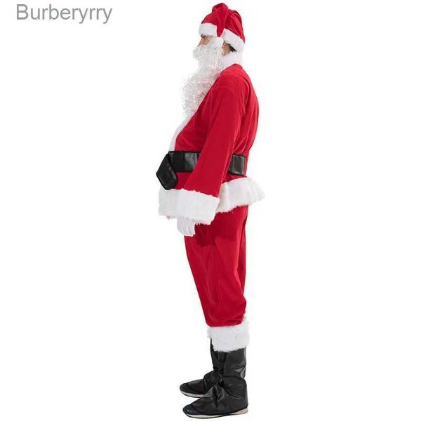 Costume thématique Père Noël Venez 7PCS Tenue de déguisement complète de Noël pour adulte Cosplay Costume de Père Noël avec chapeau Barbe Golves pour MenL23101