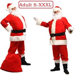Thème Costume costume de père Noël adultes hommes costumes pour femmes de haute qualité dames de Noël plus la taille adultes pyjamas adultes pijamas navidad 231025