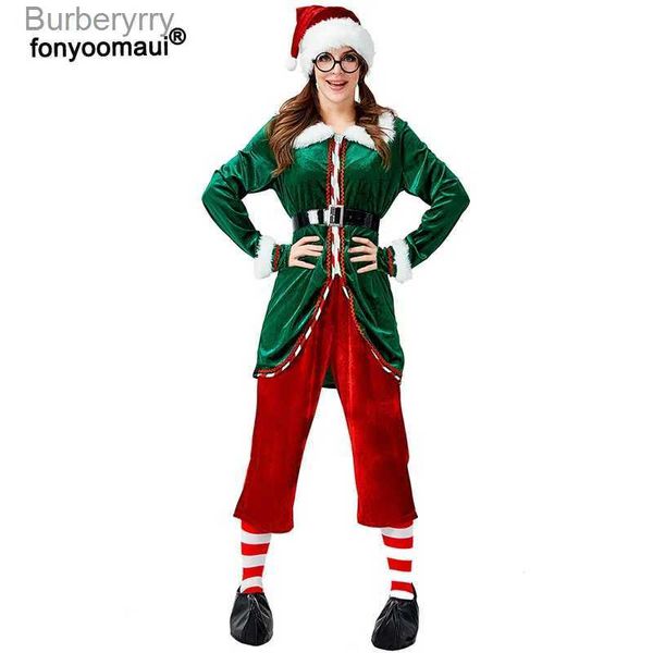 Costume à thème Père Noël Elf Little Helpers Come Christmas Elfes Adulte X-mas Famille M. Mme Polaire Velours Tenue Assortie Pour Hommes FemmesL231010