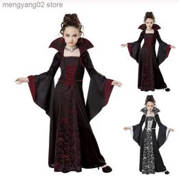 Themakostuum Scarlet Witch Halloween Kom Voor Kinderen Meisjes Vampier Cosplay Kom Disfraz Halloween Mujer Kindkleding Voor Party T231011