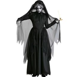 Costume à thème Costumes de cosplay effrayants Sorcière Fantôme Zombie Vampire Halloween Costume de carnaval Fantôme Médiéval Cape à capuche Costume du Jour des Morts x1010