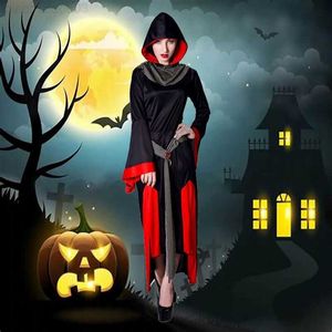 Traje temático Scary Devil Come For Women Cosplay Halloween Come Black Horror Devil Robe L230804