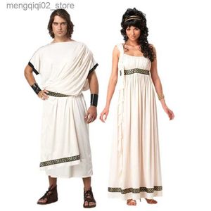 Thème Costume Sexy Mythologie grecque antique Olympus Zeus Hera Come Halloween Party Grec Toga Dieu Cosplay Couple Robe Q240307