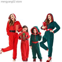 Themakostuum Sexy Deluxe Fluweel Kerstfeest Elf Cosplay Kom Kerstmis Nieuwjaar Kerstman Ouder-kind Family Look Pyjama Jumpsuit T231013