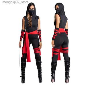 Traje temático Sexy Ninja viene Japón Samurai Cosplay Anime Halloween viene para mujeres Guerrero adulto Monos de una pieza Vestido de carnaval Q240307