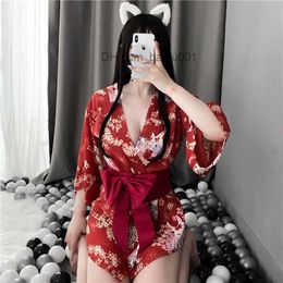 Thème Costume Uniforme de jeu de rôle sexy Kimono japonais vêtements sexuels cardigan pour femme vêtements de jeu de rôle sous-vêtements sexy kimono jeu de rôle Z2307123