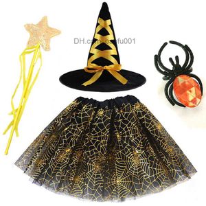 Thema kostuum spinnenweb Tutu spinnenweb rok heks tovenaarshoed pak partij outfits carnaval Halloween komen voor kinderen meisjes vrouwen volwassen Z230804